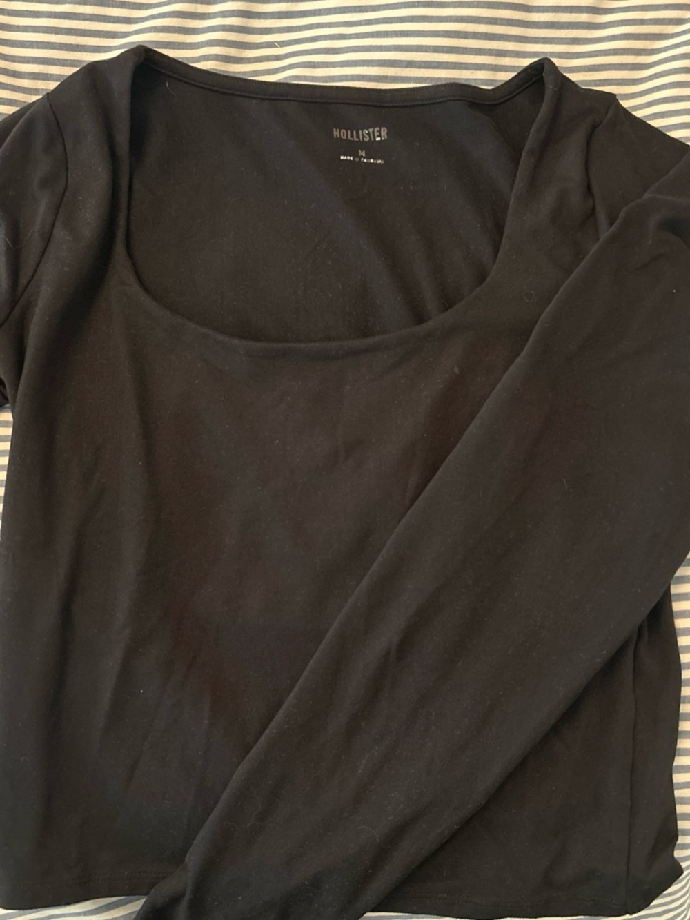 Hollister Black Scoop Neck Long Sleeve Tee